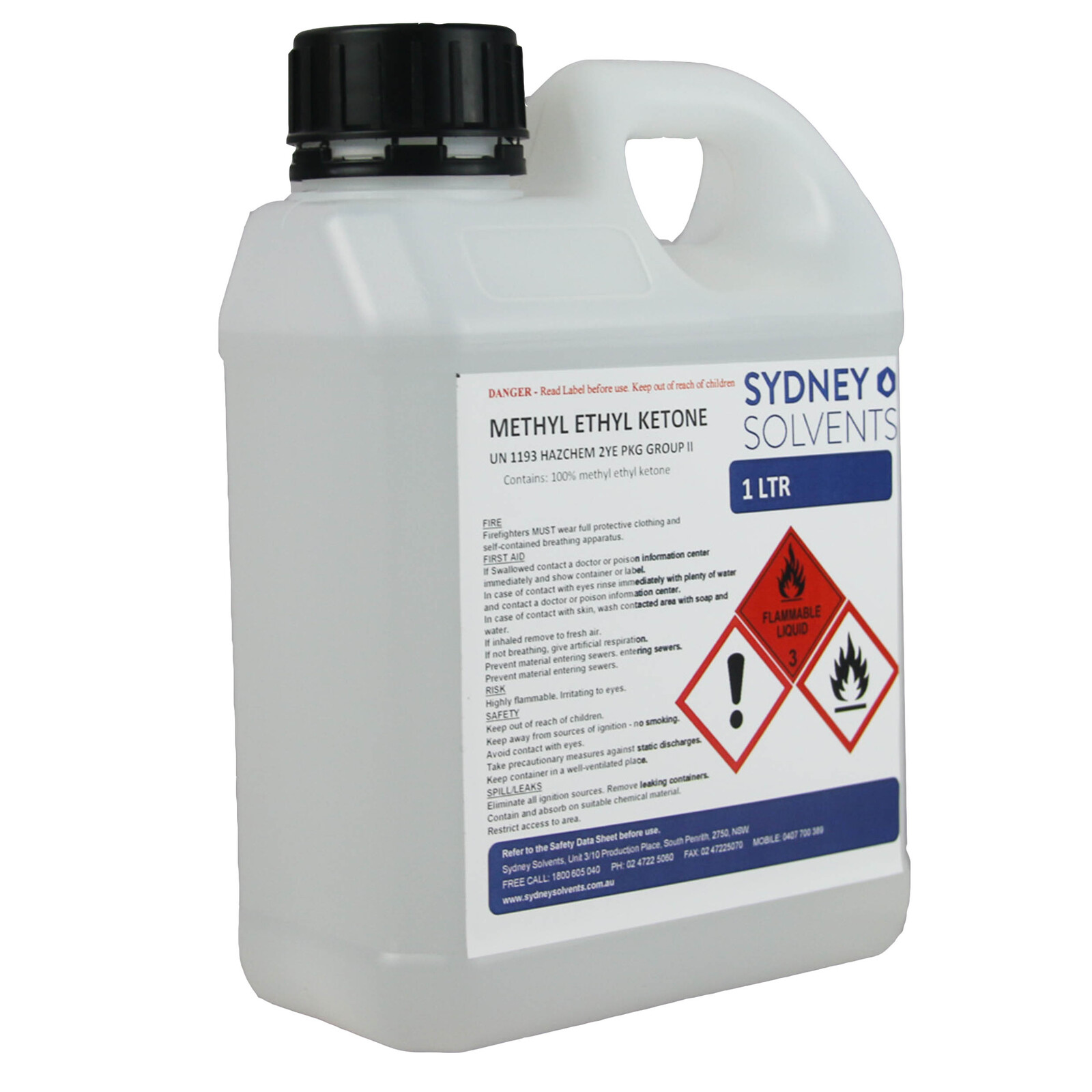Methyl Ethyl Ketone Mek 1 Litre Sydney Solvents