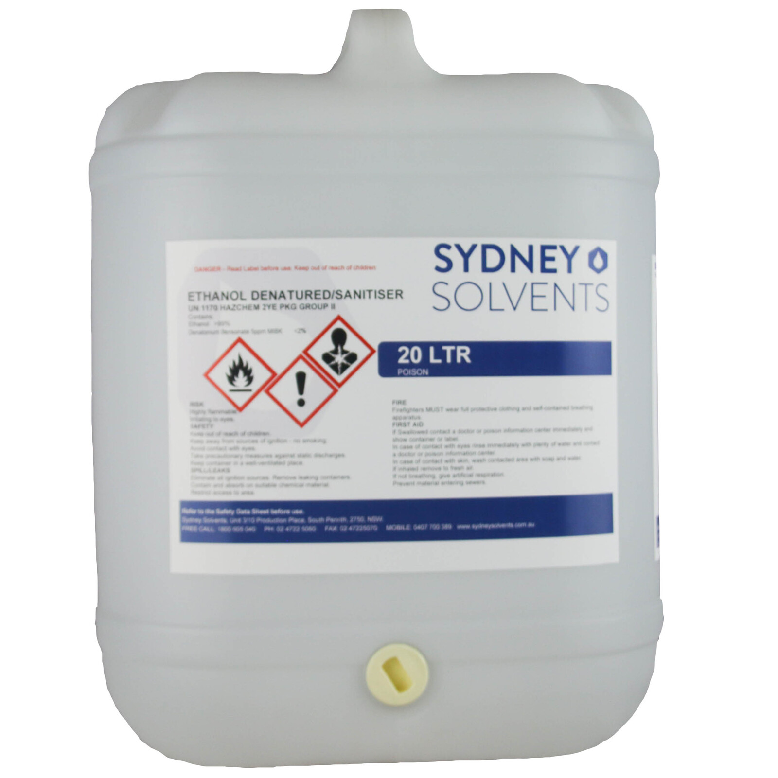 Ethanol 20 Litre Denatured Alcohol Sydney Solvents