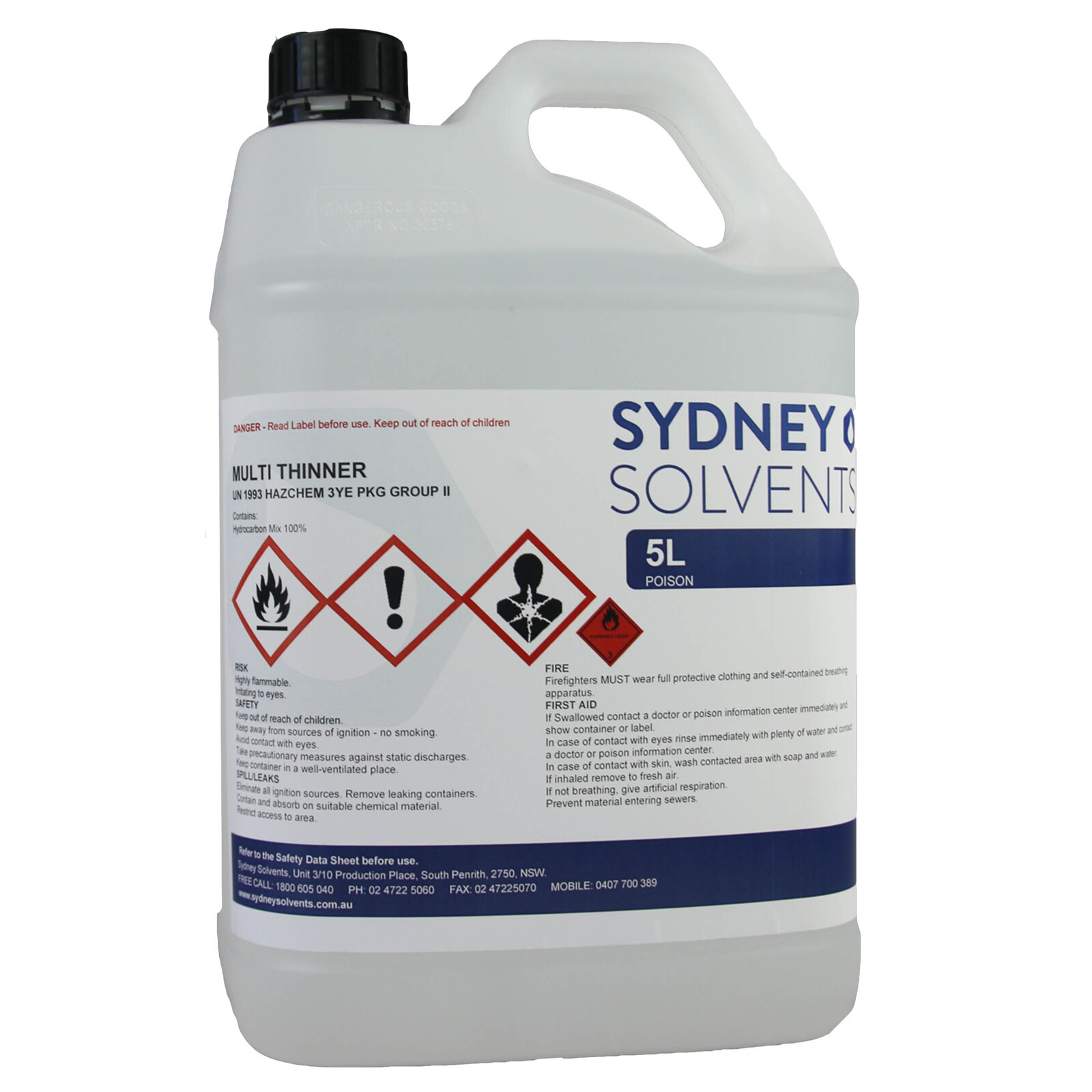 Multi Thinner 5 Litre | Sydney Solvents