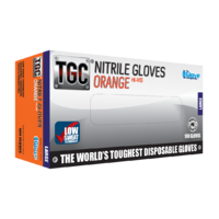 TGC Black/Orange Nitrile Disposable Gloves Box 100 | L
