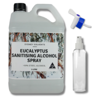 Eucalyptus Sanitising Alcohol Spray 80% 5 Litre with 250ml Spray + bonus tap!