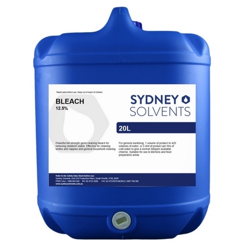 Bleach Sodium Hypochlorite 12.5% 20 Litre