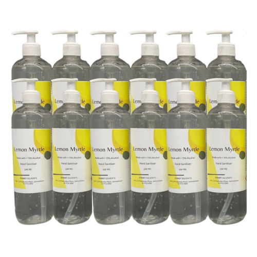 Lemon Myrtle Antibacterial Instant Hand Sanitiser Gel 12 x 500ml Pack 