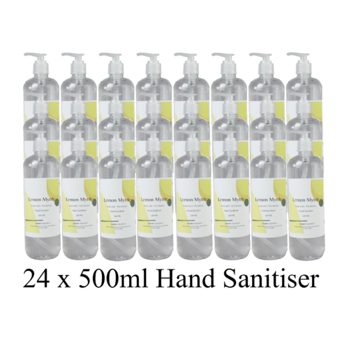 Lemon Myrtle Antibacterial Instant Hand Sanitiser Gel 24 x 500mL  