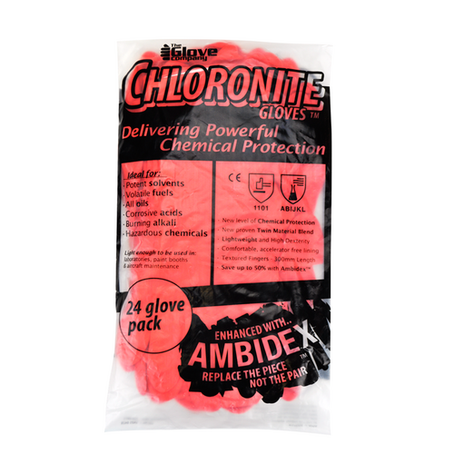 Lightweight Chloronite Chem Glove X-Large | 12 Pairs / 24 Gloves