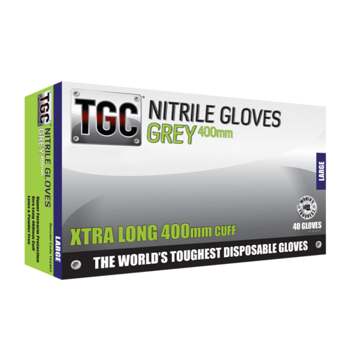 TGC Grey 400 Nitrile Disposable Glove Box 40 | L 