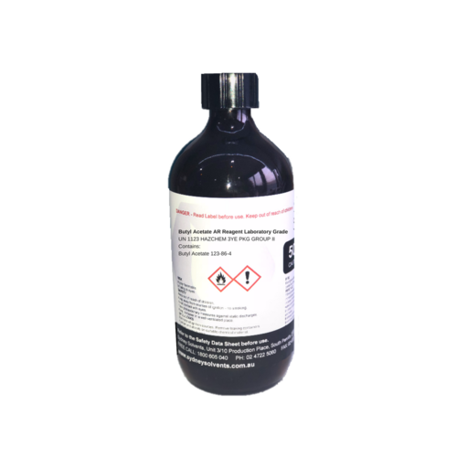 Butyl Acetate AR Reagent Laboratory Grade 500ml
