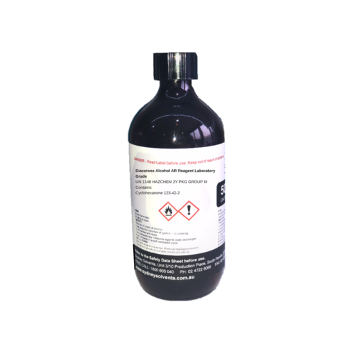 Diacetone Alcohol AR Reagent Laboratory Grade 500ml